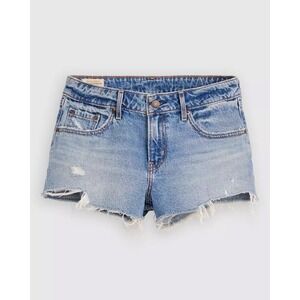NEW Levis Low Rise Womens Denim Shorts Light Medium Wash Frayed Hem Size 26